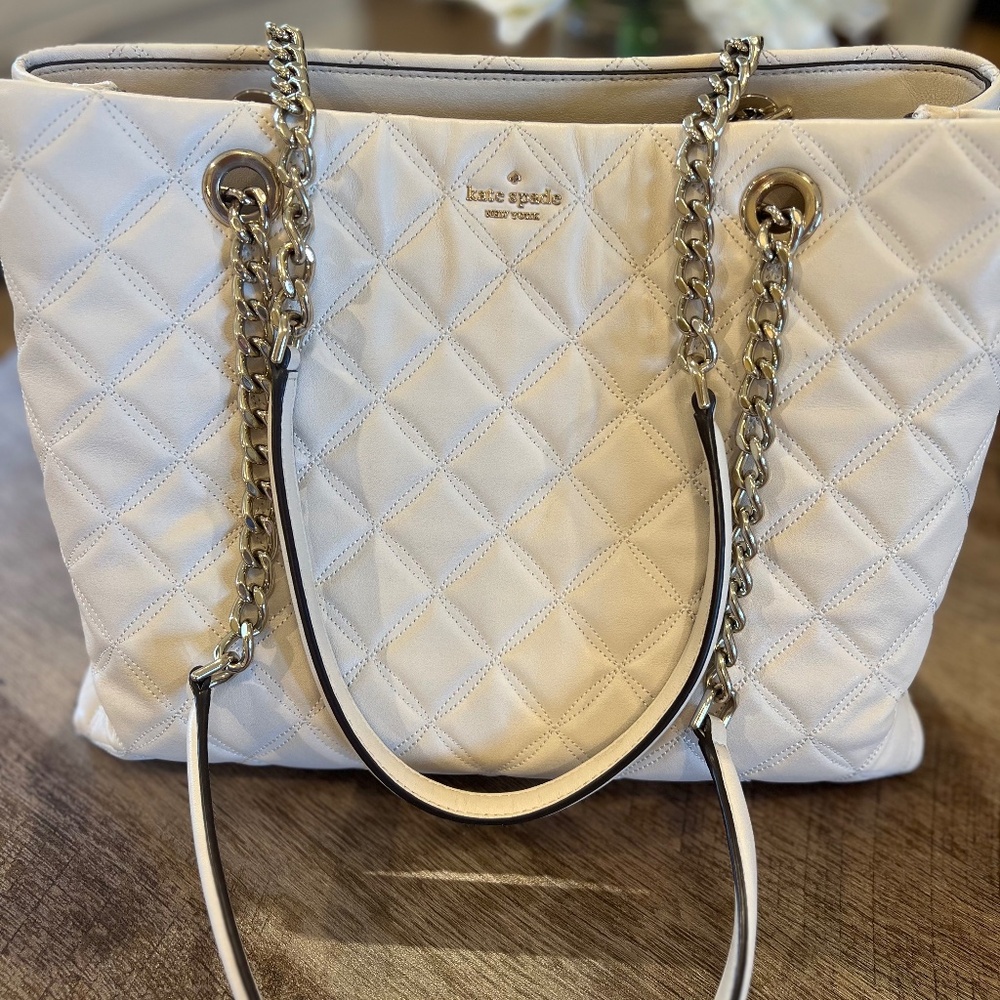 Kate Spade quilted white purse
